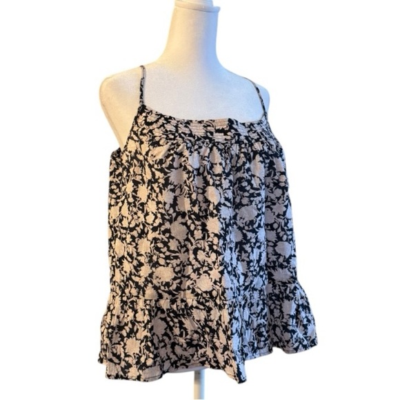 J.Crew Floral Black Flowy Cami Tank Top Size Small Re-Imagined Collection - Picture 2 of 6